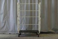 【販売終了】【中古】俺のカゴ台車　アイボリー　W1100×D800×H1700　上下観音扉付き【レンタル使用品】