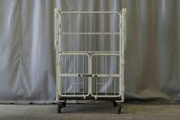 【販売終了】【中古】俺のカゴ台車　アイボリー　W1100×D800×H1700　上下観音扉付き【レンタル使用品】