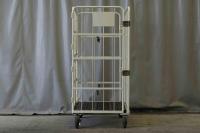 【販売終了】【中古】俺のカゴ台車　アイボリー　W1100×D800×H1700　上下観音扉付き【レンタル使用品】