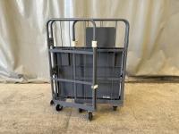 【販売終了】【中古】天使のカゴ台車Light　ブルーグレー　W850×D650×H1100　アルミ製　耐荷重200kg　両面折りたたみ式【軽量・小型カゴ台車】