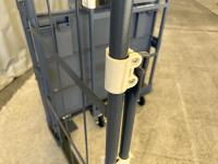 【販売終了】【中古】天使のカゴ台車Light　ブルーグレー　W850×D650×H1100　アルミ製　耐荷重200kg　両面折りたたみ式【軽量・小型カゴ台車】