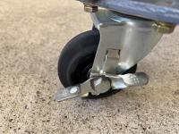 【販売終了】【中古】天使のカゴ台車Light　ブルーグレー　W850×D650×H1100　アルミ製　耐荷重200kg　両面折りたたみ式【軽量・小型カゴ台車】