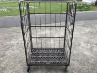 【販売終了】【GJサンクスセール品】【中古】俺のカゴ台車　ココアブラウン　W1100×D800×H1700　両面折りたたみ式