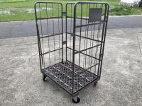 【販売終了】【GJサンクスセール品】【中古】俺のカゴ台車　ココアブラウン　W1100×D800×H1700　両面折りたたみ式