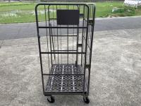 【販売終了】【GJサンクスセール品】【中古】俺のカゴ台車　ココアブラウン　W1100×D800×H1700　両面折りたたみ式