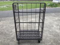 【販売終了】【GJサンクスセール品】【中古】俺のカゴ台車　ココアブラウン　W1100×D800×H1700　両面折りたたみ式