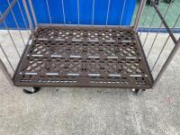 【販売終了】【GJサンクスセール品】【中古】俺のカゴ台車　ココアブラウン　W1100×D800×H1700　両面折りたたみ式