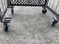 【販売終了】【GJサンクスセール品】【中古】俺のカゴ台車　ココアブラウン　W1100×D800×H1700　両面折りたたみ式