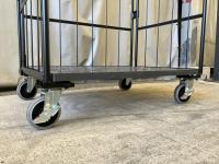【販売終了】【中古美品】俺のカゴ台車　ブラック　W1100×D800×H1700　両面折りたたみ式