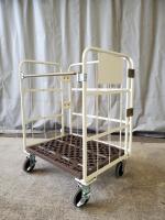 【販売終了】【限定1台】【中古美品】天使のカゴ台車 パタメル　W850×D650×H1100　両面パタパタ折りたたみ式【背の低いカゴ台車】