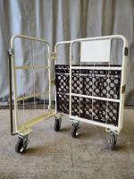【販売終了】【限定1台】【中古美品】天使のカゴ台車 パタメル　W850×D650×H1100　両面パタパタ折りたたみ式【背の低いカゴ台車】