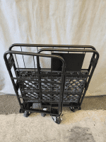 【中古】天使のカゴ台車　ブラック　W850×D650×H1100　タフキャスター仕様　両面折りたたみ式【軽量・小型カゴ台車】