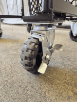 【中古】天使のカゴ台車　ブラック　W850×D650×H1100　タフキャスター仕様　両面折りたたみ式【軽量・小型カゴ台車】