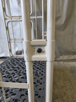 【中古】俺のカゴ台車　ベージュ　W1100×D800×H1700　上下観音扉付き【業界初の規格！】