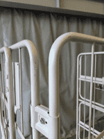 【中古】俺のカゴ台車　ベージュ　W1100×D800×H1700　上下観音扉付き【業界初の規格！】