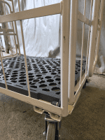 【中古】俺のカゴ台車　ベージュ　W1100×D800×H1700　上下観音扉付き【業界初の規格！】