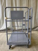 【販売終了】【中古】【限定1台】天使のカゴ台車Light　ブルーグレー　W850×D650×H1100　アルミ製　耐荷重200kg　両面折りたたみ式【軽量・小型カゴ台車】