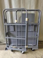【販売終了】【中古】【限定1台】天使のカゴ台車Light　ブルーグレー　W850×D650×H1100　アルミ製　耐荷重200kg　両面折りたたみ式【軽量・小型カゴ台車】