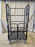 【販売終了】【美品中古】俺のカゴ台車　ブラック　W850×D650×H1700　上下観音扉付き【業界初の規格！】