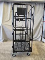 【販売終了】【美品中古】俺のカゴ台車　ブラック　W850×D650×H1700　上下観音扉付き【業界初の規格！】