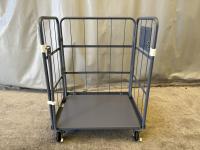 【販売終了】【アウトレット】天使のカゴ台車Light　ブルーグレー　W850×D650×H1100　アルミ製　耐荷重200kg　両面折りたたみ式【軽量・小型カゴ台車】