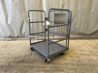 【販売終了】【アウトレット】天使のカゴ台車Light　ブルーグレー　W850×D650×H1100　アルミ製　耐荷重200kg　両面折りたたみ式【軽量・小型カゴ台車】