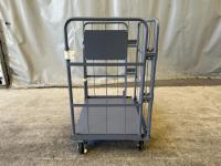 【販売終了】【アウトレット】天使のカゴ台車Light　ブルーグレー　W850×D650×H1100　アルミ製　耐荷重200kg　両面折りたたみ式【軽量・小型カゴ台車】