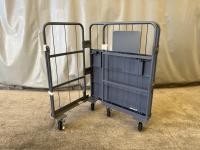 【販売終了】【アウトレット】天使のカゴ台車Light　ブルーグレー　W850×D650×H1100　アルミ製　耐荷重200kg　両面折りたたみ式【軽量・小型カゴ台車】