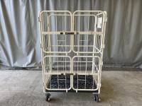 【販売終了】【アウトレット】俺のカゴ台車　アイボリー　W1100×D800×H1700　上下観音扉付き【限定1台】