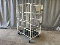 【販売終了】【アウトレット】俺のカゴ台車　アイボリー　W1100×D800×H1700　上下観音扉付き【限定1台】