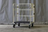 【販売終了】【アウトレット】天使のカゴ台車　アイボリー　W850×D650×H1100　両面折りたたみ式【軽量・小型カゴ台車】【限定1台】