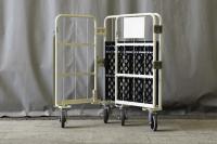 【販売終了】【アウトレット】天使のカゴ台車　アイボリー　W850×D650×H1100　両面折りたたみ式【軽量・小型カゴ台車】【限定1台】