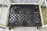 【販売終了】【アウトレット】天使のカゴ台車　アイボリー　W850×D650×H1100　両面折りたたみ式【軽量・小型カゴ台車】【限定1台】