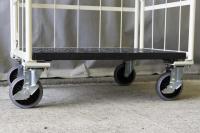 【販売終了】【アウトレット】天使のカゴ台車　アイボリー　W850×D650×H1100　両面折りたたみ式【軽量・小型カゴ台車】【限定1台】