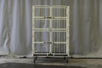 【販売終了】【アウトレット】俺のカゴ台車　アイボリー　W1100×D800×H1700　上下観音扉付き【限定1台】