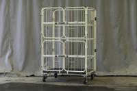 【販売終了】【アウトレット】俺のカゴ台車　アイボリー　W1100×D800×H1700　上下観音扉付き【限定1台】