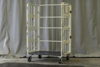 【販売終了】【アウトレット】俺のカゴ台車　アイボリー　W1100×D800×H1700　上下観音扉付き【限定1台】