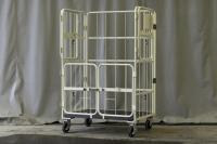 【販売終了】【アウトレット】俺のカゴ台車　アイボリー　W1100×D800×H1700　上下観音扉付き【限定1台】