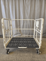 【セール対象品】【アウトレット】天使のカゴ台車BIG　アイボリー　W1100×D800×H1100　観音扉付き【軽量・小型カゴ台車】