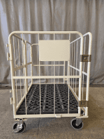 【セール対象品】【アウトレット】天使のカゴ台車BIG　アイボリー　W1100×D800×H1100　観音扉付き【軽量・小型カゴ台車】