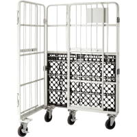 【受注生産品】俺のカゴ台車　アイボリー　W1100×D800×H1700　観音扉付き【1ロット30台～】