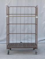 【販売終了】【受注生産品】俺のカゴ台車　ココアブラウン　W1100×D800×H1700　両面折りたたみ式【1ロット30台～】