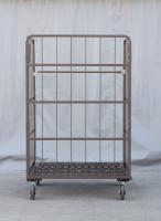 【販売終了】【受注生産品】俺のカゴ台車　ココアブラウン　W1100×D800×H1700　両面折りたたみ式【1ロット30台～】