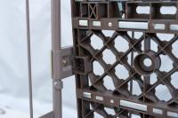 【販売終了】【受注生産品】俺のカゴ台車　ココアブラウン　W1100×D800×H1700　両面折りたたみ式【1ロット30台～】