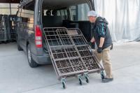 【販売終了】【受注生産品】俺のカゴ台車　ココアブラウン　W1100×D800×H1700　両面折りたたみ式【1ロット30台～】