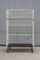 【受注生産品】俺のカゴ台車　アイボリー　W1100×D800×H1700　中間棚一体型【1ロット30台～】