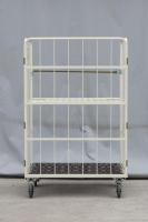 【受注生産品】俺のカゴ台車　アイボリー　W1100×D800×H1700　中間棚一体型【1ロット30台～】