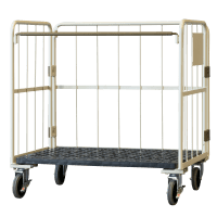 【受注生産品】天使のカゴ台車BIG　アイボリー　W1100×D800×H1100【軽量・小型カゴ台車】【1ロット30台～】