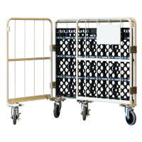 【受注生産品】天使のカゴ台車BIG　アイボリー　W1100×D800×H1100【軽量・小型カゴ台車】【1ロット30台～】