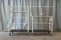 【受注生産品】天使のカゴ台車BIG　アイボリー　W1100×D800×H1100【軽量・小型カゴ台車】【1ロット30台～】